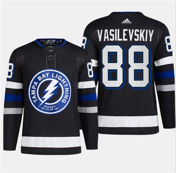 Mens Tampa Bay Lightning #88 Andrei Vasilevskiy Black 2024 Stadium Series Stitched Jersey Dzhi 500w